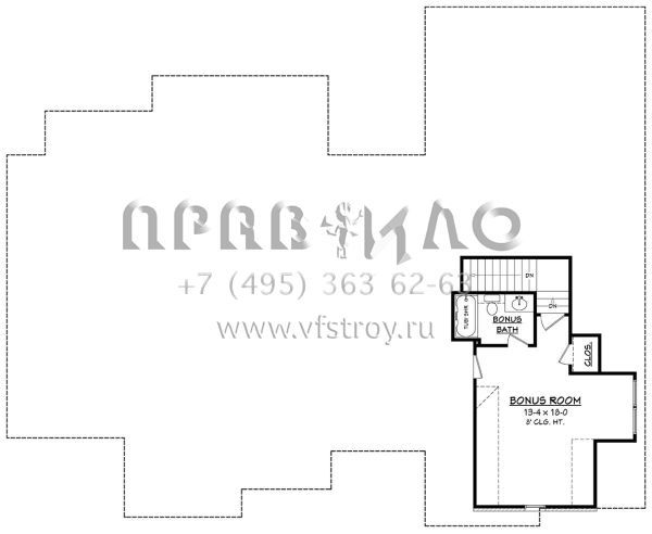 Проект двухэтажного дома с гаражом на две машины в стиле Ранчо S5-223 (041-00173)