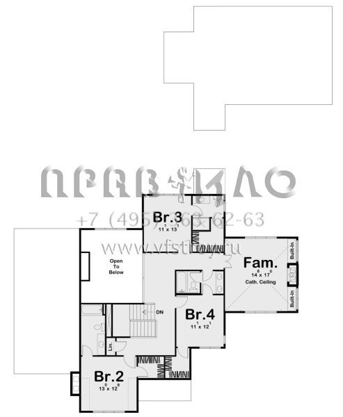 Проект двухэтажного дома с гаражом на две машины в стиле Ранчо S5-314 (963-00603)
