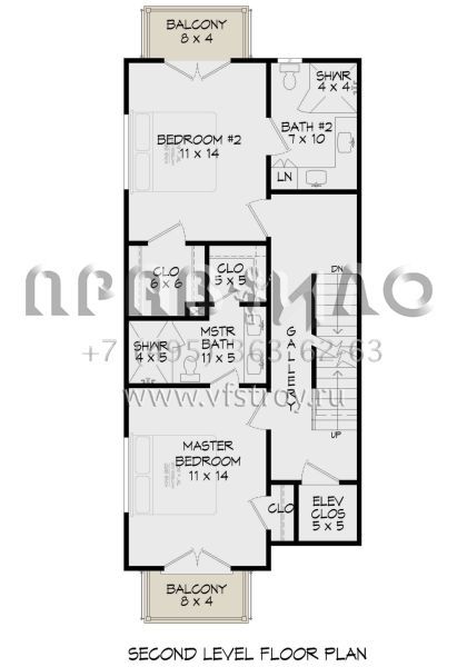 Проект узкого трехэтажного дома-вышки S5-198 (940-00917)