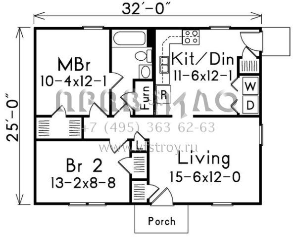Проект одноэтажного дома без гаража в стиле Ранчо S5-74 (5633-00016)