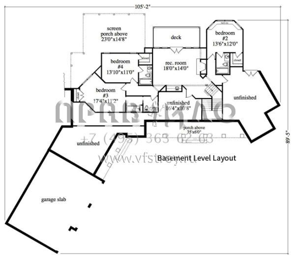 Проект одноэтажного дома с гаражом на две машины в американском стиле S5-227 (957-00065)