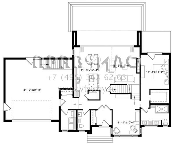 Проект двухэтажного дома с гаражом на две машины в стиле хай-тек S5-199 (034-01122)
