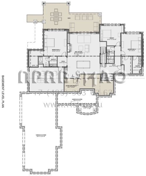 Проект одноэтажного дома с гаражом на три и более машин в стиле Шале S5-450 (425-00016)
