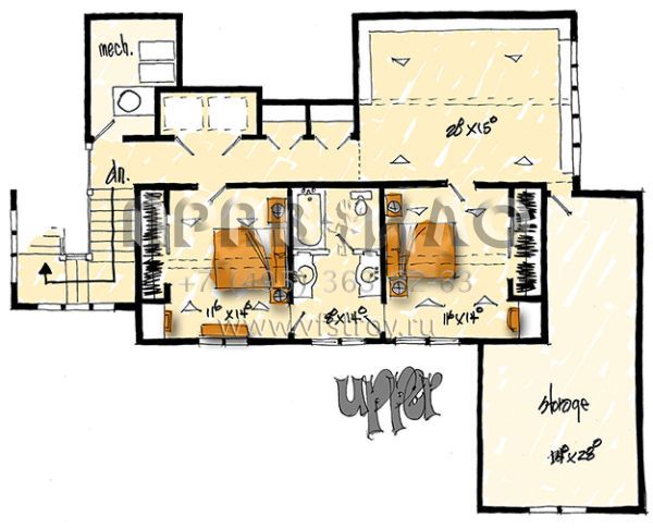 Проект двухэтажного дома с гаражом на три и более машин в американском стиле S5-364 (1907-00035)