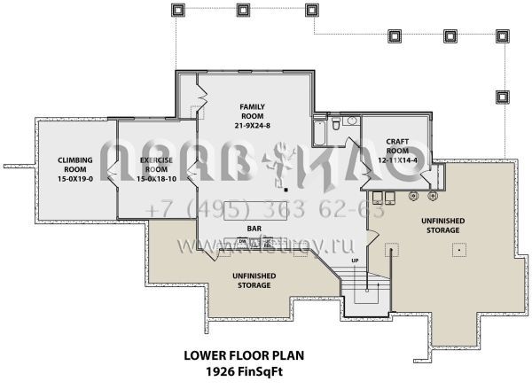 Проект двухэтажного дома с гаражом на три и более машин в современном стиле S5-444 (5631-00061)
