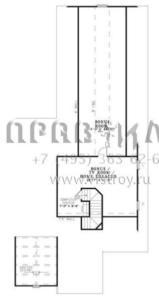 Проект двухэтажного дома с гаражом на три и более машин в английском стиле S5-259 (110-00777)