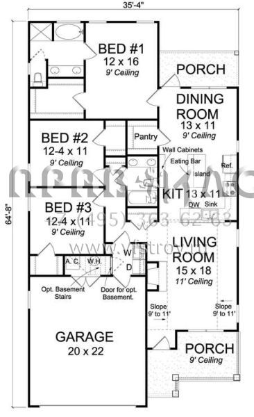Проект одноэтажного дома с гаражом на две машины в стиле Ранчо S5-139 (4848-00317)