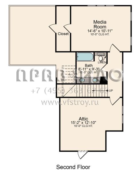 Проект двухэтажного дома с гаражом на три и более машин в стиле Ранчо S5-381 (5995-00006)