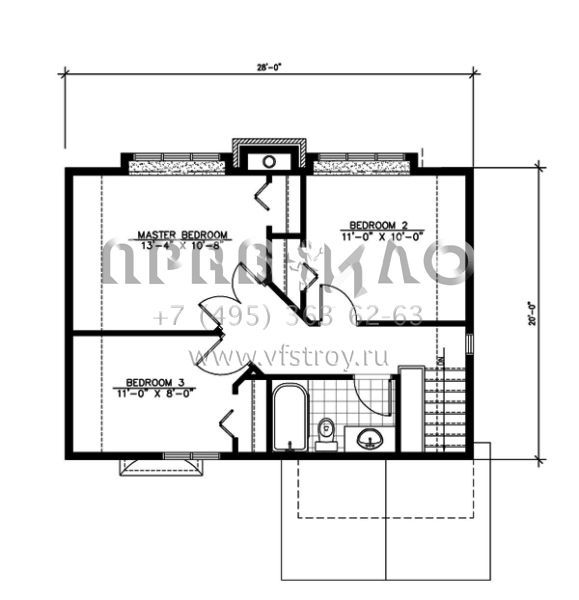 Проект двухэтажного дома без гаража в стиле Ранчо S5-109 (1785-00113)