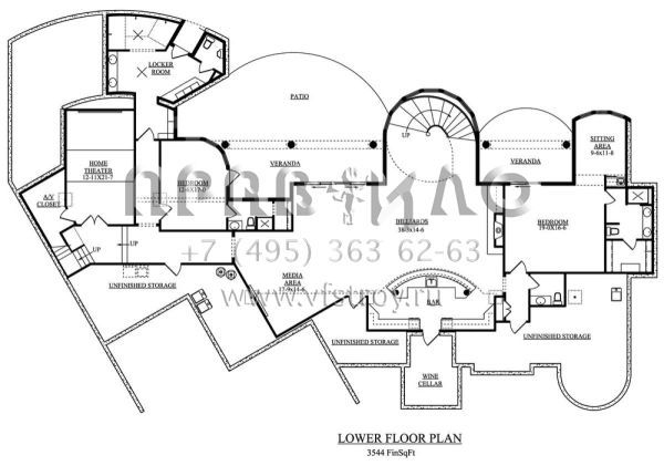Проект одноэтажного дома с гаражом на три и более машин в прибрежном стиле S5-725 (5631-00045)
