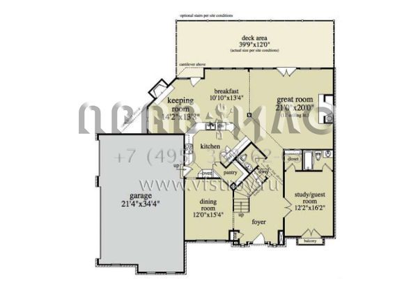 Проект двухэтажного особняка с цокольным этажом и гаражом на три машины S5-364 (957-00026)