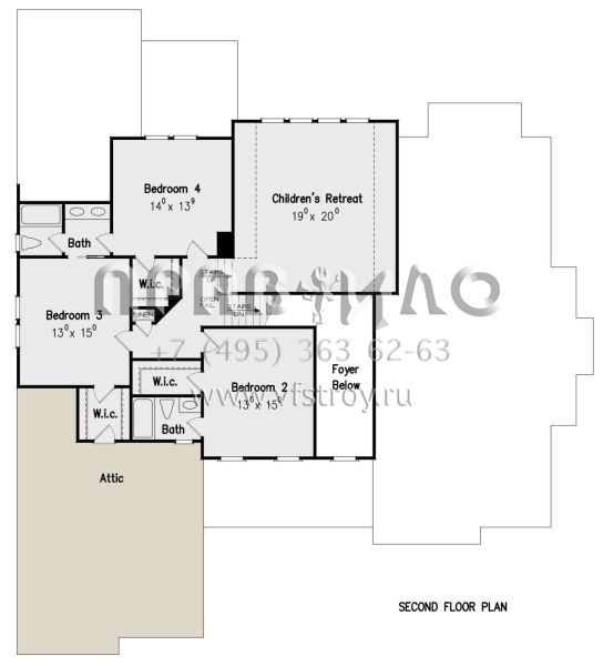 Проект двухэтажного дома с гаражом на три и более машин в стиле Готика S5-375 (8594-00116)
