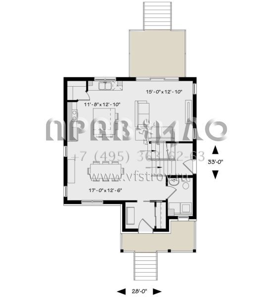 Проект двухэтажного дома без гаража в стиле Ранчо S5-153 (034-01189)
