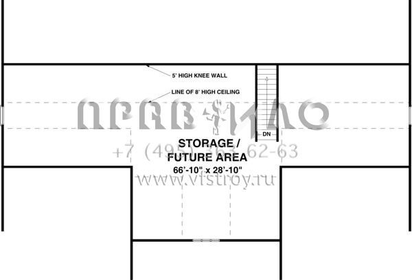 Проект одноэтажного дома с гаражом на три и более машин в стиле Ранчо S5-148 (036-00182)