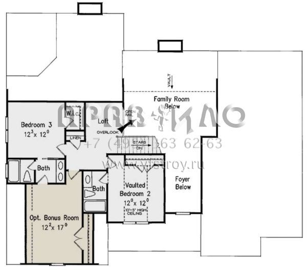 Проект двухэтажного дома с гаражом на две машины в стиле Ранчо S5-275 (8594-00398)