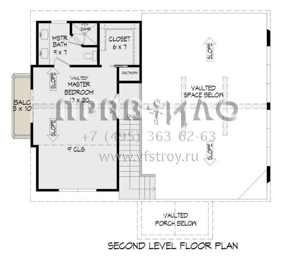 Проект двухэтажного дома без гаража в стиле Шале S5-149 (940-00603)