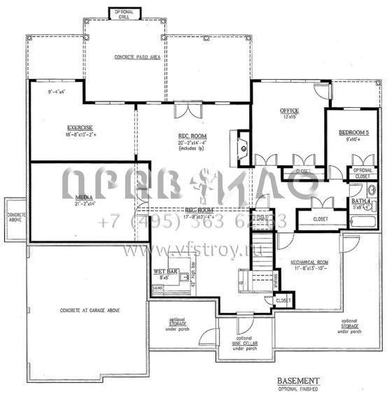 Проект двухэтажного дома с гаражом на две машины в стиле Ранчо S5-296 (286-00055)