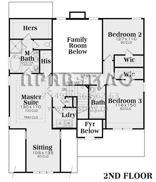 Проект двухэтажного дома с гаражом на две машины в стиле Ранчо S5-238 (009-00111)