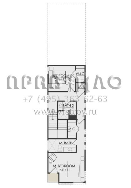 Проект двухэтажного дома с гаражом на одну машину в современном стиле S5-123 (7071-00003)