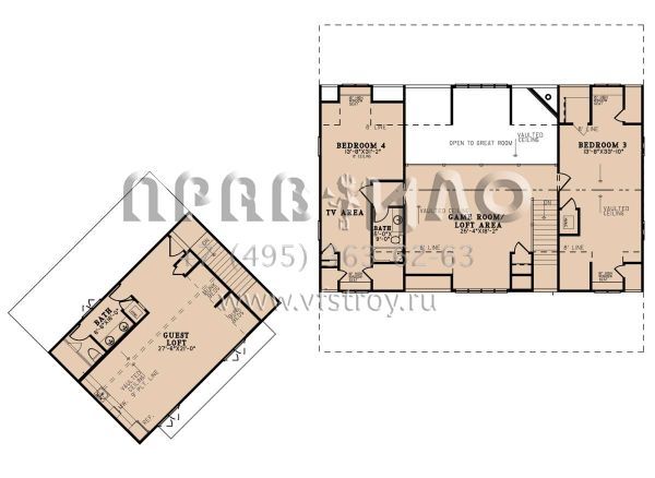 Проект одноэтажного дома с гаражом на три и более машин в современном стиле S5-361 (8318-00209)