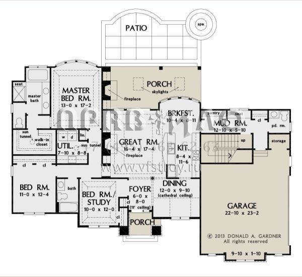 Проект одноэтажного дома с гаражом на две машины в стиле Ранчо S5-170 (2865-00211)