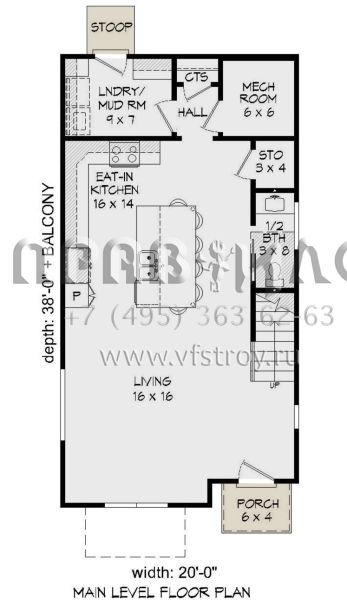Проект трехэтажного дома без гаража в современном стиле S5-189 (940-00189)