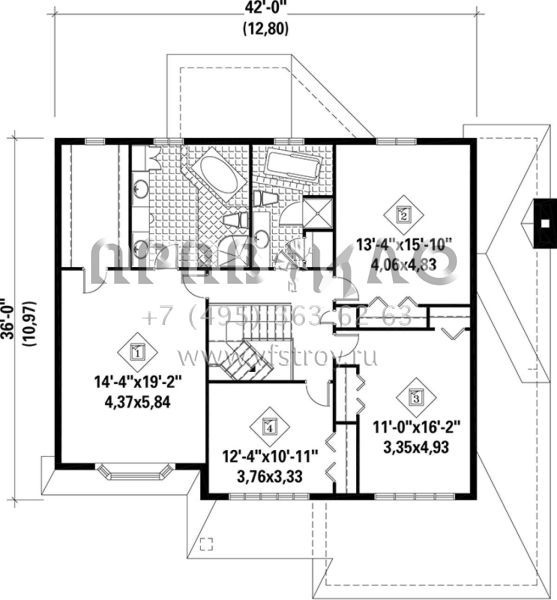 Проект двухэтажного дома с гаражом на две машины в английском стиле S5-277 (6146-00074)