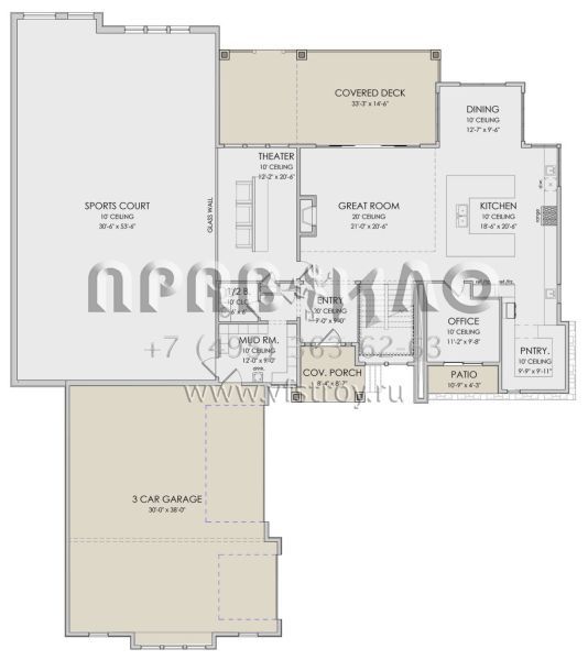 Проект двухэтажного дома с гаражом на три и более машин в современном стиле S5-421 (6422-00025)
