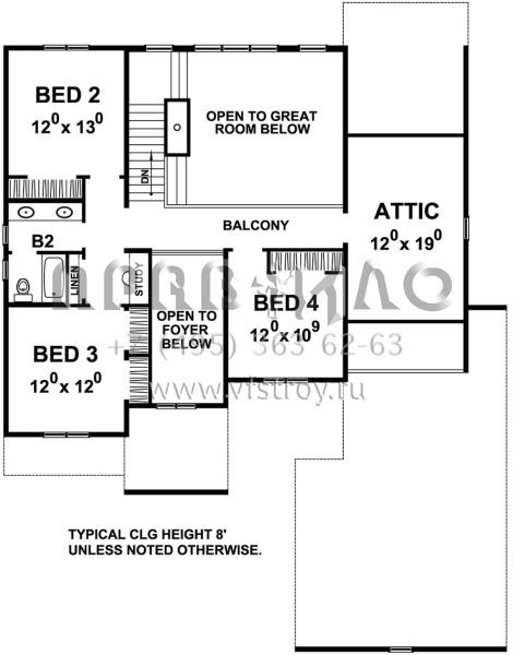 Проект двухэтажного дома с гаражом на две машины в стиле Ранчо S5-253 (402-01467)