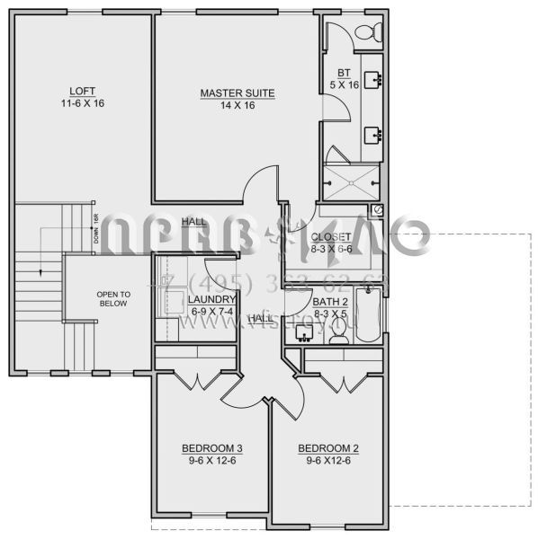 Проект двухэтажного дома с гаражом на три и более машин в стиле Ранчо S5-175 (7306-00007)