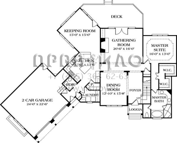 Проект двухэтажного дома с гаражом на две машины в английском стиле S5-277 (3323-00226)