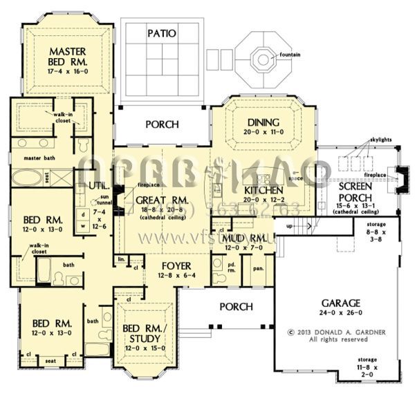 Проект одноэтажного дома с гаражом на две машины в стиле Ранчо S5-250 (2865-00323)