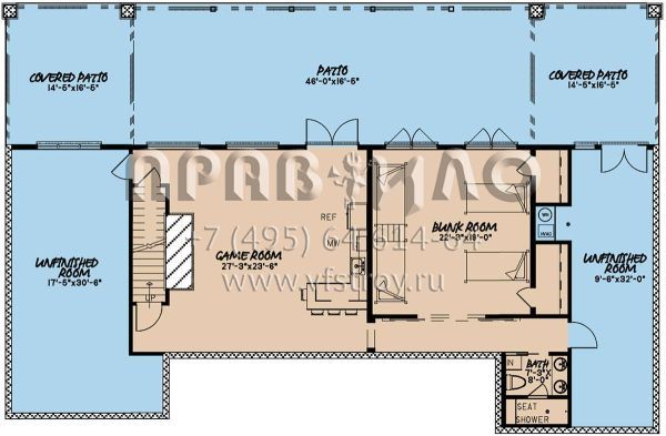Проект одноэтажного дома без гаража в американском стиле S5-317 (8318-00094)