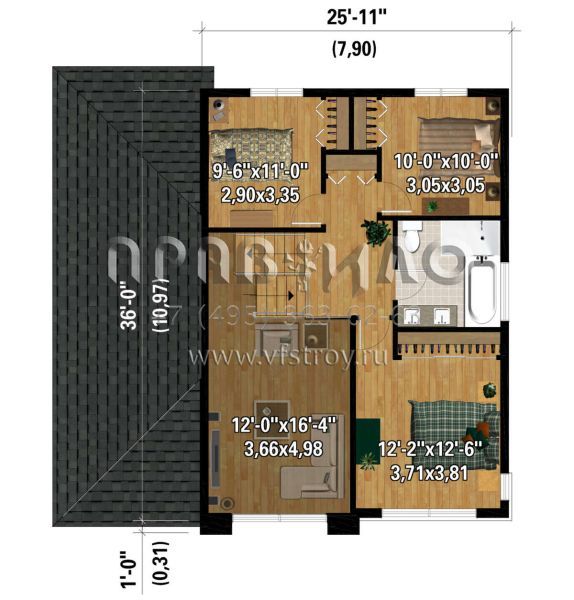 Проект двухэтажного дома с гаражом на две машины в современном стиле S5-161 (6146-00494)