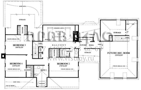 Проект двухэтажного дома с гаражом на две машины в стиле Ранчо S5-292 (7922-00011)