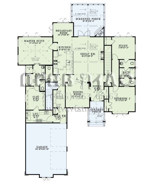 Проект одноэтажного дома с гаражом на две машины в американском стиле S5-320 (110-01109)
