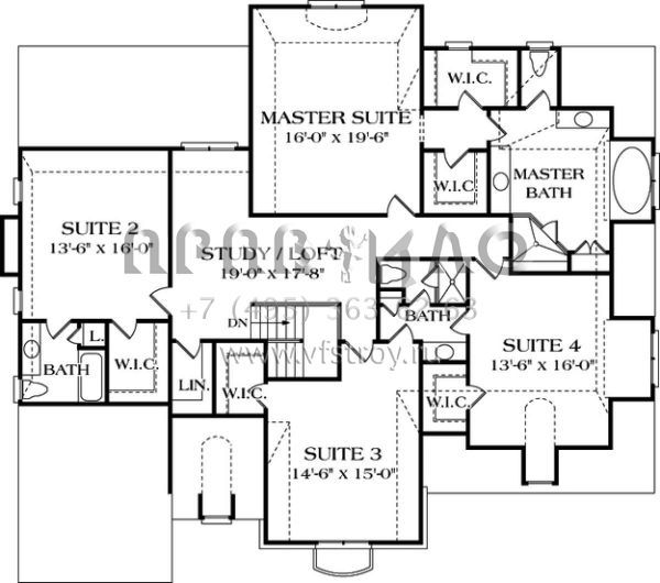 Проект двухэтажного дома с гаражом на три и более машин в английском стиле S5-494 (3323-00387)
