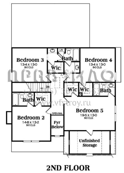 Проект двухэтажного дома с гаражом на две машины в стиле Ранчо S5-271 (009-00119)