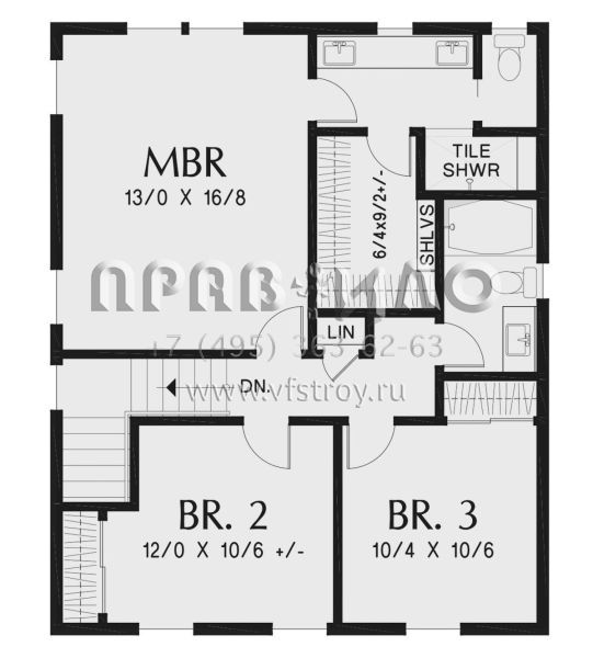 Проект двухэтажного дома без гаража в современном стиле S5-150 (2559-00941)