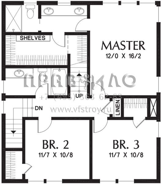 Проект двухэтажного дома без гаража в американском стиле S5-179 (2559-00033)