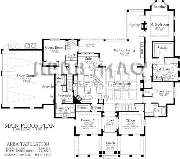 Проект двухэтажного дома с гаражом на три и более машин в современном стиле S5-501 (3978-00048)