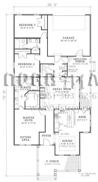 Проект одноэтажного дома с гаражом на две машины в стиле Ранчо S5-172 (110-00234)