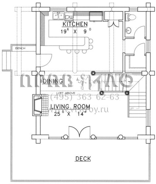 Проект двухэтажного дома без гаража в русском стиле S5-191 (039-00040)