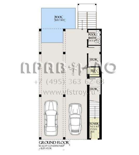 Проект трехэтажного дома с гаражом на две машины в прибрежном стиле S5-317 (1637-00169)