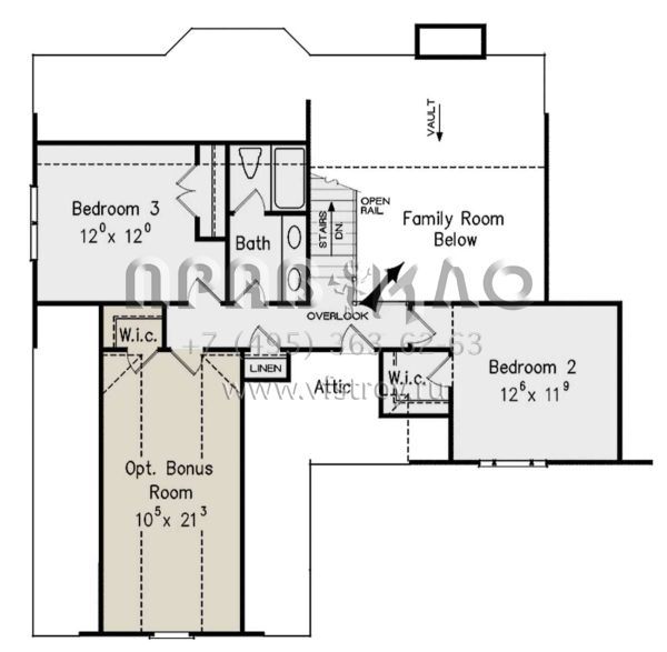 Проект двухэтажного дома с гаражом на две машины в стиле Ранчо S5-188 (8594-00354)