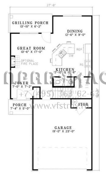 Проект двухэтажного дома с гаражом на две машины в стиле Ранчо S5-137 (110-00495)