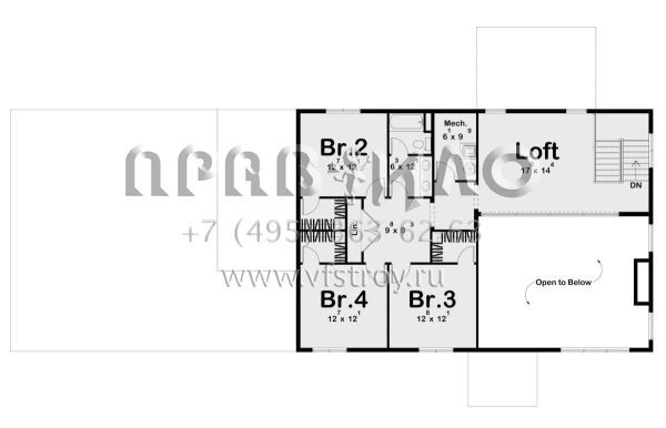 Проект двухэтажного дома с гаражом на три и более машин в стиле БарнХаус S5-301 (963-00865)