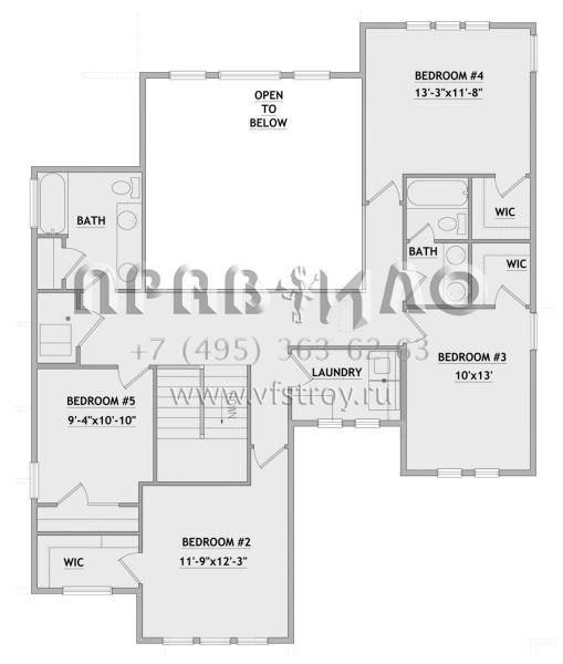 Проект двухэтажного дома с гаражом на три и более машин в стиле Ранчо S5-290 (8768-00021)