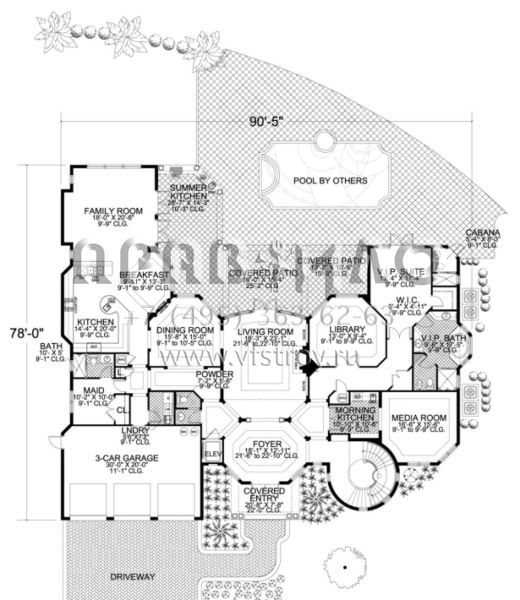 Проект двухэтажного дома с гаражом на три и более машин в современном стиле S5-660 (168-00093)