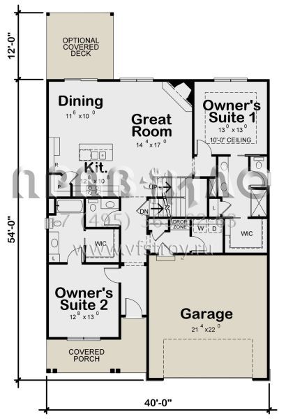Проект двухэтажного дома с гаражом на две машины в американском стиле S5-185 (402-01682)